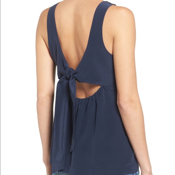 Madewell Tops - NWT Madewell Silk Bow Tie Back Tank Top Blouse
